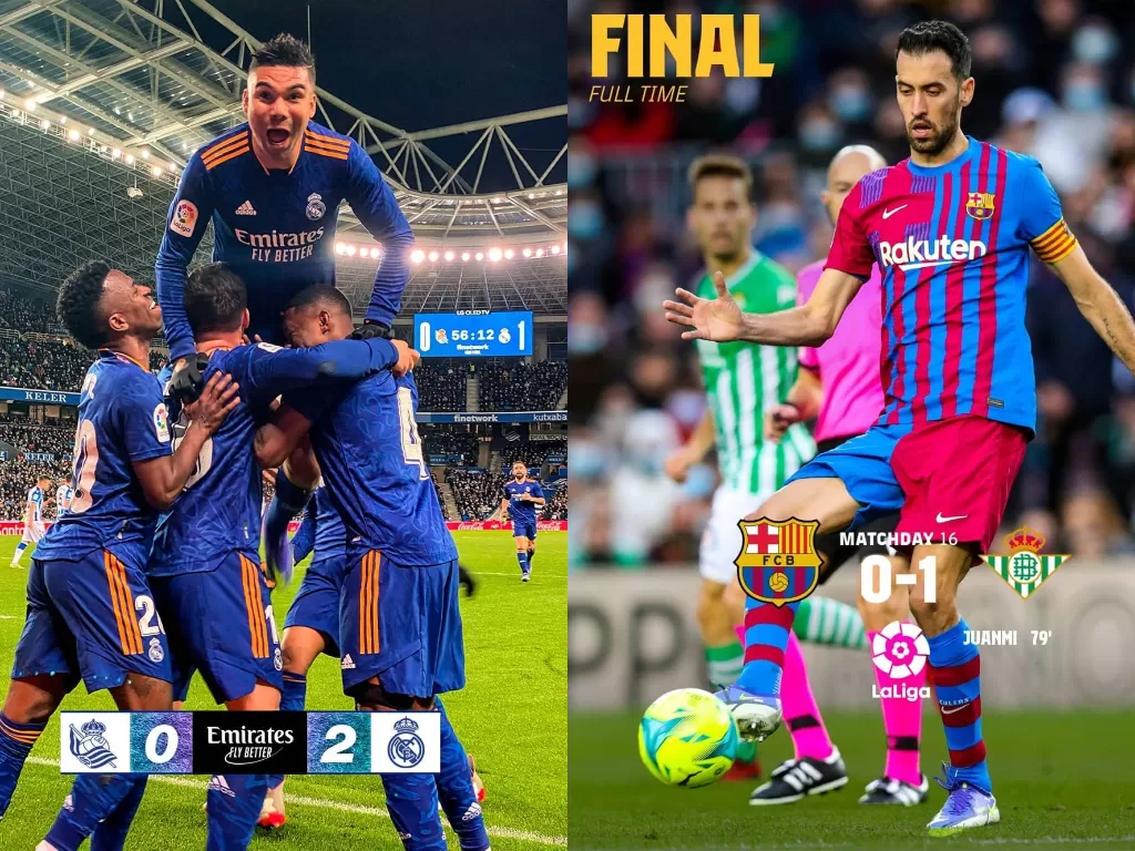 Real Madrid (kiri) dan Barcelona (kanan). (photo/Dok. Real Madrid dan Barcelona via Instagram)