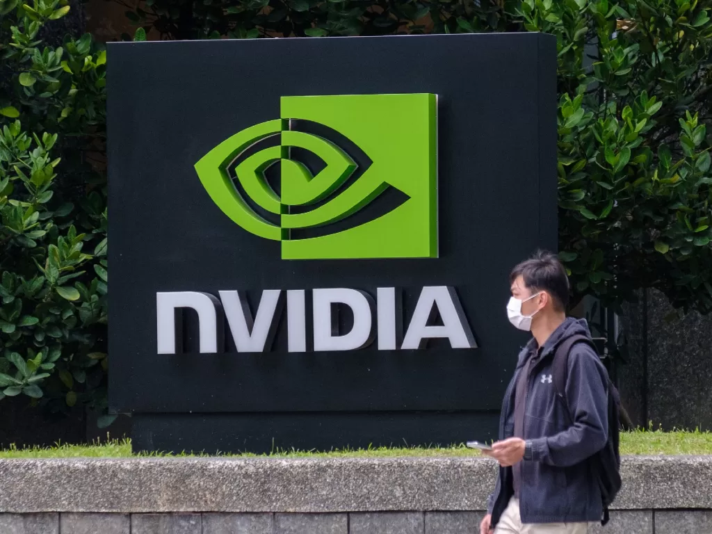 Logo perusahaan teknologi Nvidia (photo/REUTERS/File Photo)