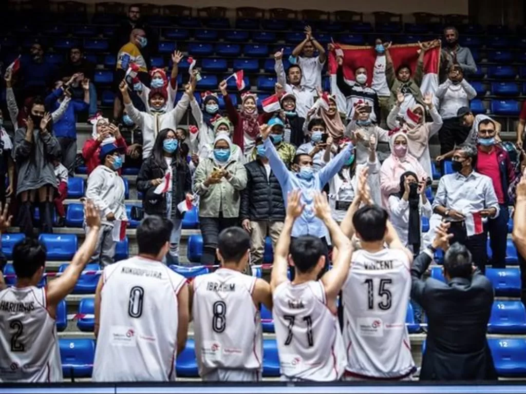 Timnas basket Indonesia usai tanding lawan Lebanono (Instagram/@perbasi.ina)