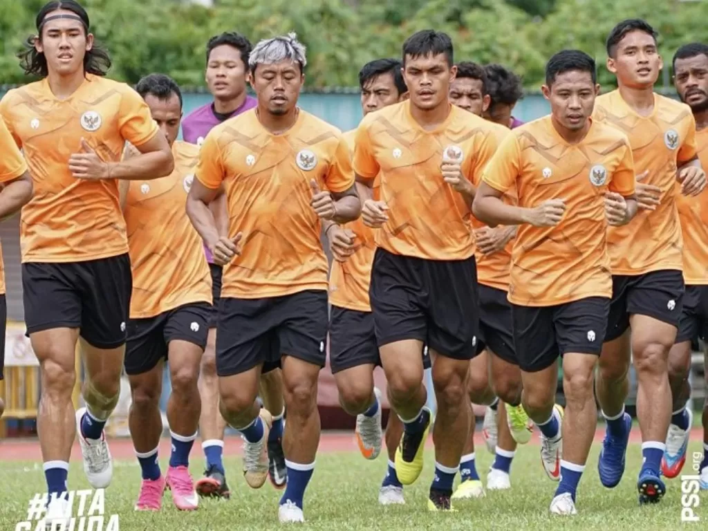 Skuad Timnas Indonesia berlatih jelang tampil di Piala AFF 2020. (Instagram/@pssi)