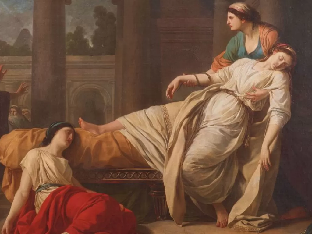 Ilustrasi kematian Cleopatra. (Heritage Images)
