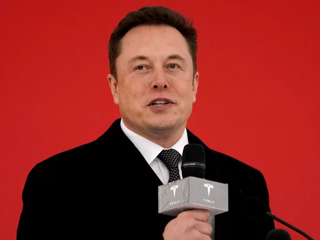 CEO Tesla Elon Musk  saatmenghadiri upacara peletakan batu pertama Tesla Shanghai Gigafactory di Shanghai, Cina 7 Januari 2019.  (photo/REUTERS/Aly Song/File Foto)