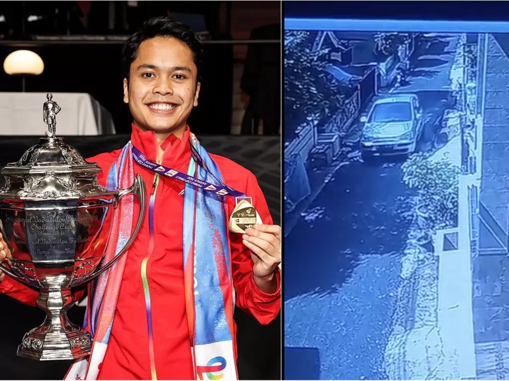 Mobil Anthony Ginting dicuri maling (Twitter/@sinisukaanthony)