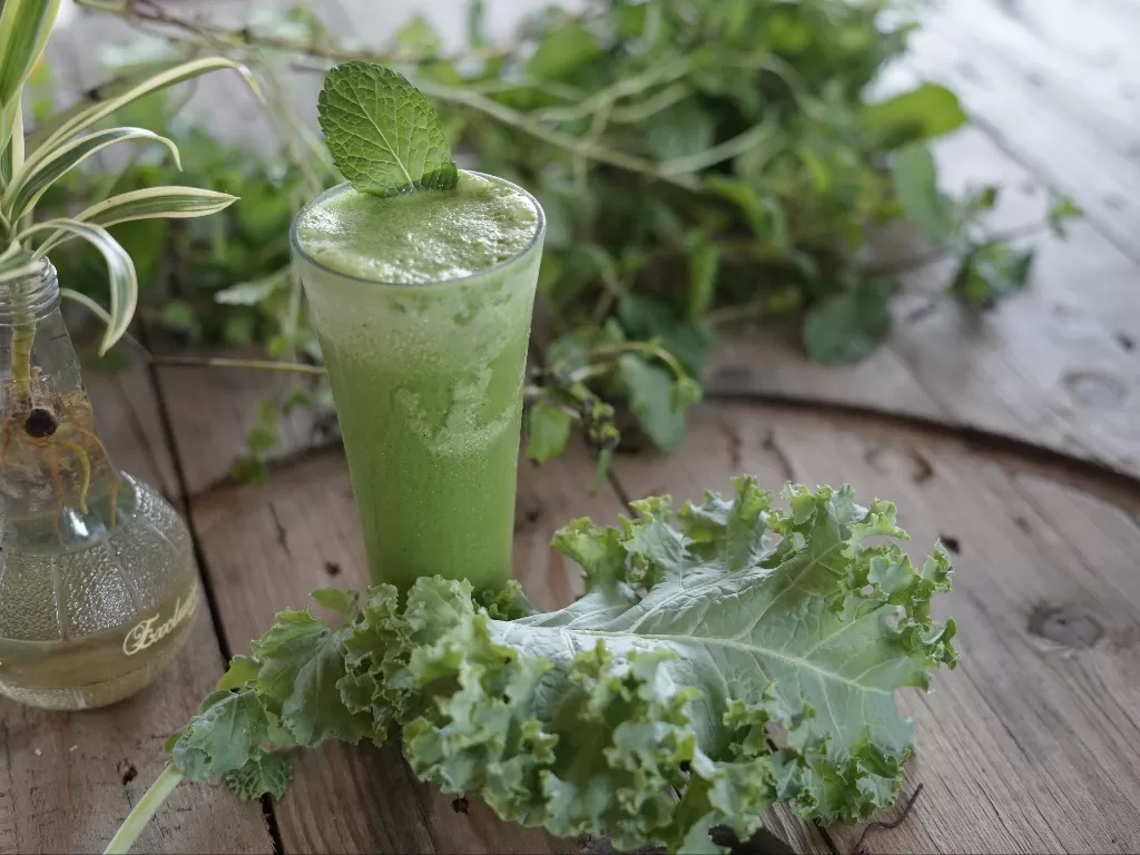 Jus hijau dari sayur segar kebun hidroponik sendiri (Rudi Hartono/IDZ Creator Community)