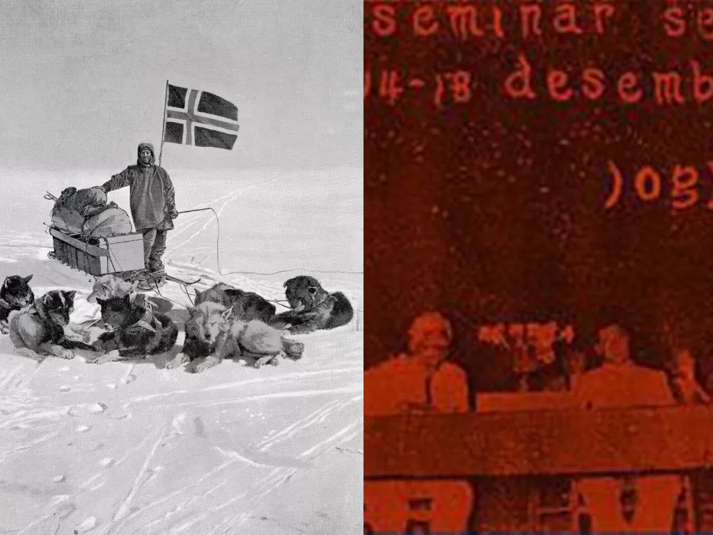 Kiri: Roald Amundsen (Istimewa) | Kanan: Kongres Sejarah Nasonal (Dok. Arsip Nasional)