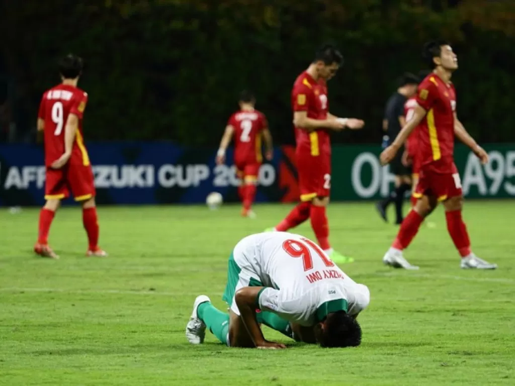 Timnas Indonesia menahan imbang Vietnam dalam lanjutan laga Grup B Piala AFF 2020. (Instagram/@pssi)