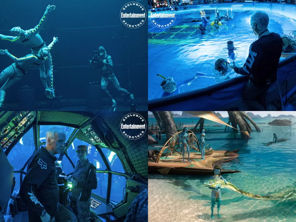 Proses syuting film Avatar 2 yang menghabiskan jutaan liter air. (Mark Fellman/20th Century Studios)