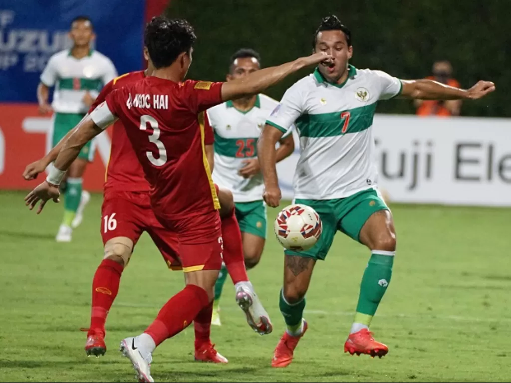 Timnas Indonesia sukses mengimbangi Vietnam di lanjutan laga Grup B Piala AFF 2020. (ANTARA FOTO/Humas PSSI)