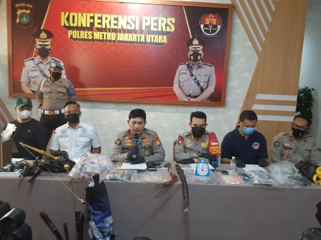 Konferensi pers kasus penggerebekan kampung narkoba di Jakut. (Dok Humas Polda Metro Jaya)