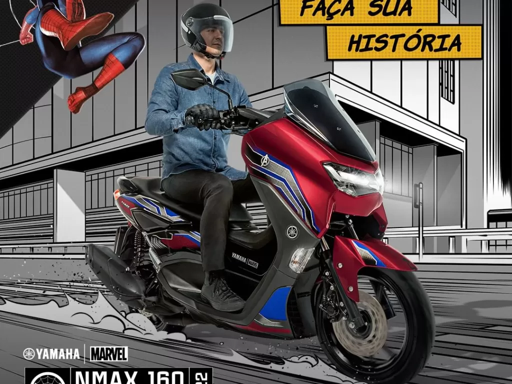 Yamaha Nmax edisi Spiderman. (photo/Dok. Yamaha Motor Brasil via Instagram)