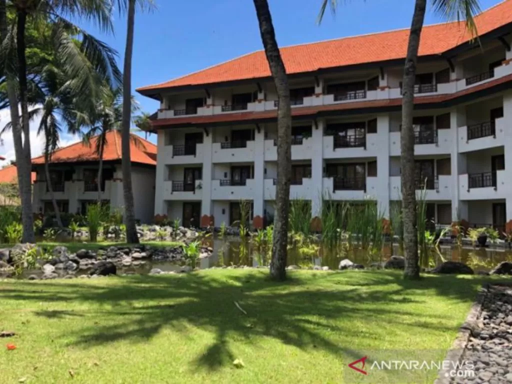 Suasana salah satu lokasi yang ditetapkan jadi hotel karantina bagi wisatawan mancanegara di kawasan The Nusa Dua, Kabupaten Badung, Bali. (ANTARA/Naufal Fikri Yusuf)