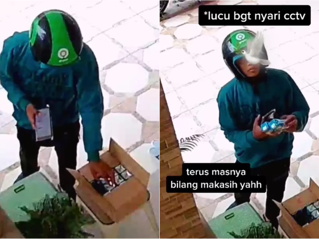 Kurir paket cari CCTV untuk bilang makasih. (TikTok/@happyyyyymee)