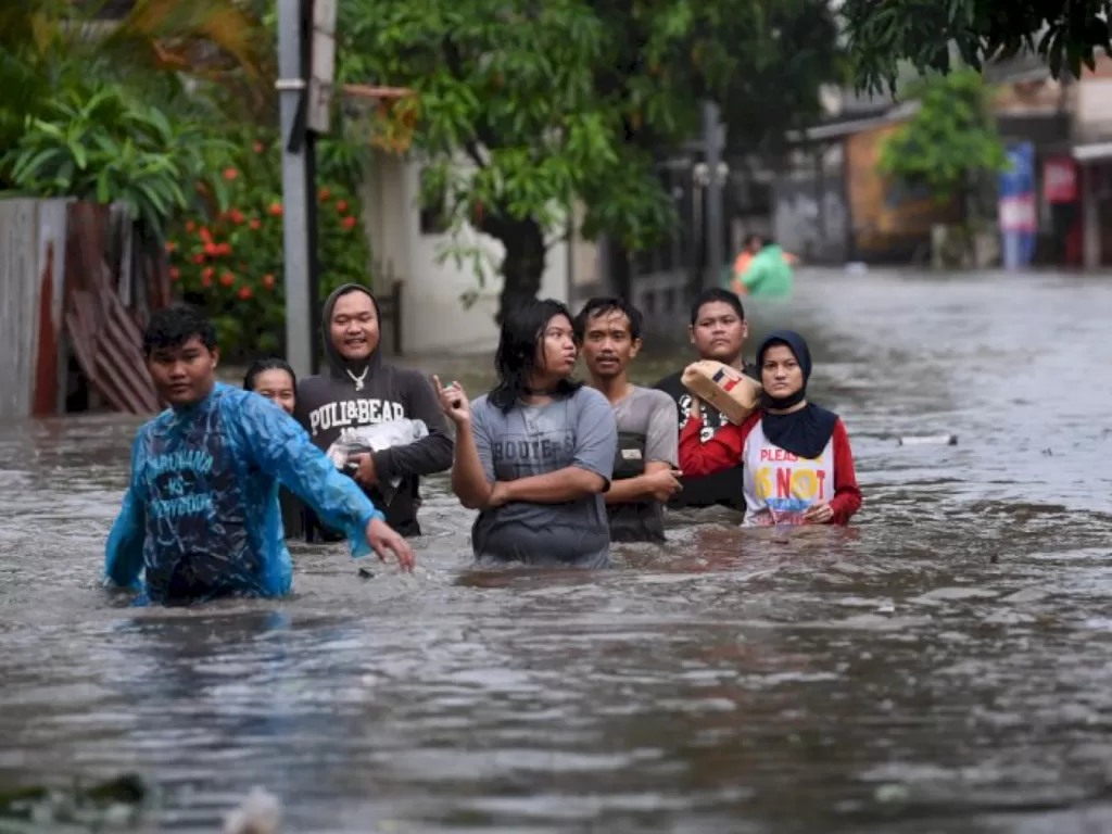 Ilustrasi banjir di DKI Jakarta. (ANTARA FOTO/Akbar Nugroho Gumay)