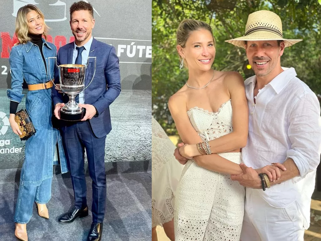 Pelatih Atletico Madrid, Diego Simeone dan istrinya, Carla Pereyra (Instagram/@carla.pereyra15)