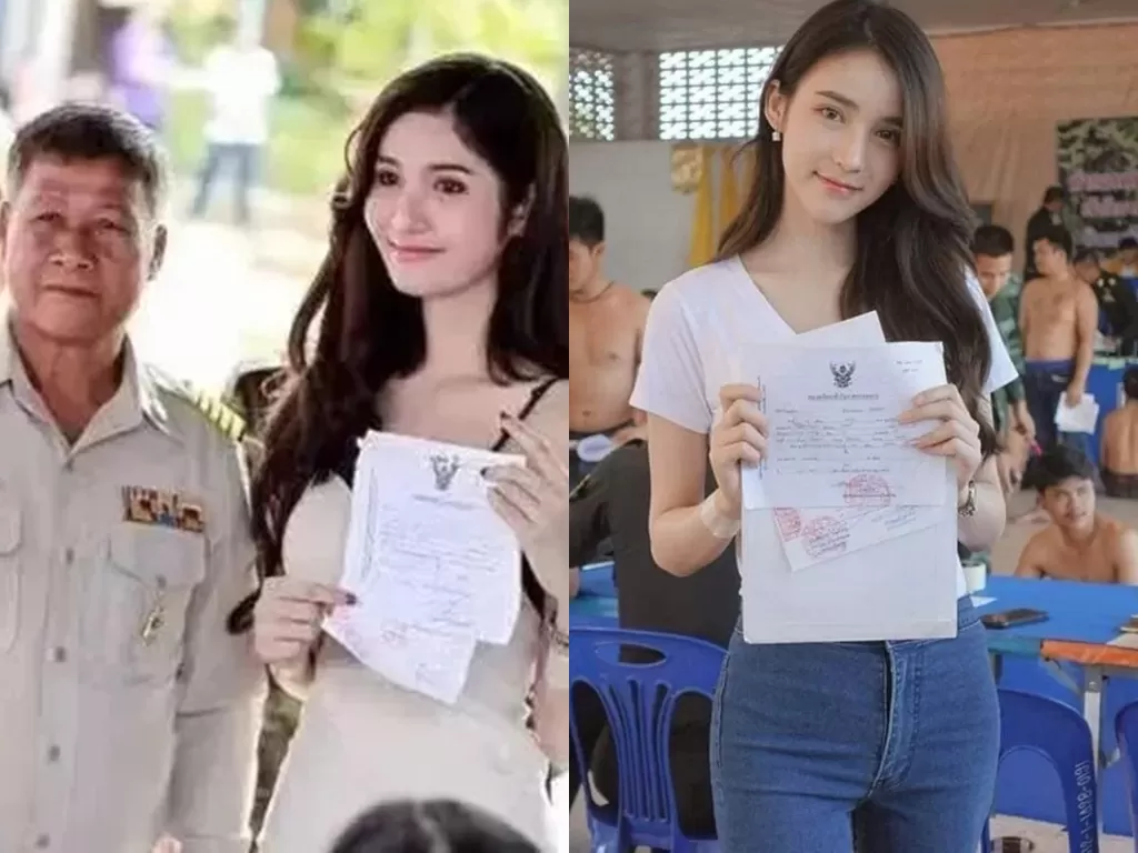 Seorang transgender yang mendaftar wajib militer di Thailand. (photo/Istimewa)