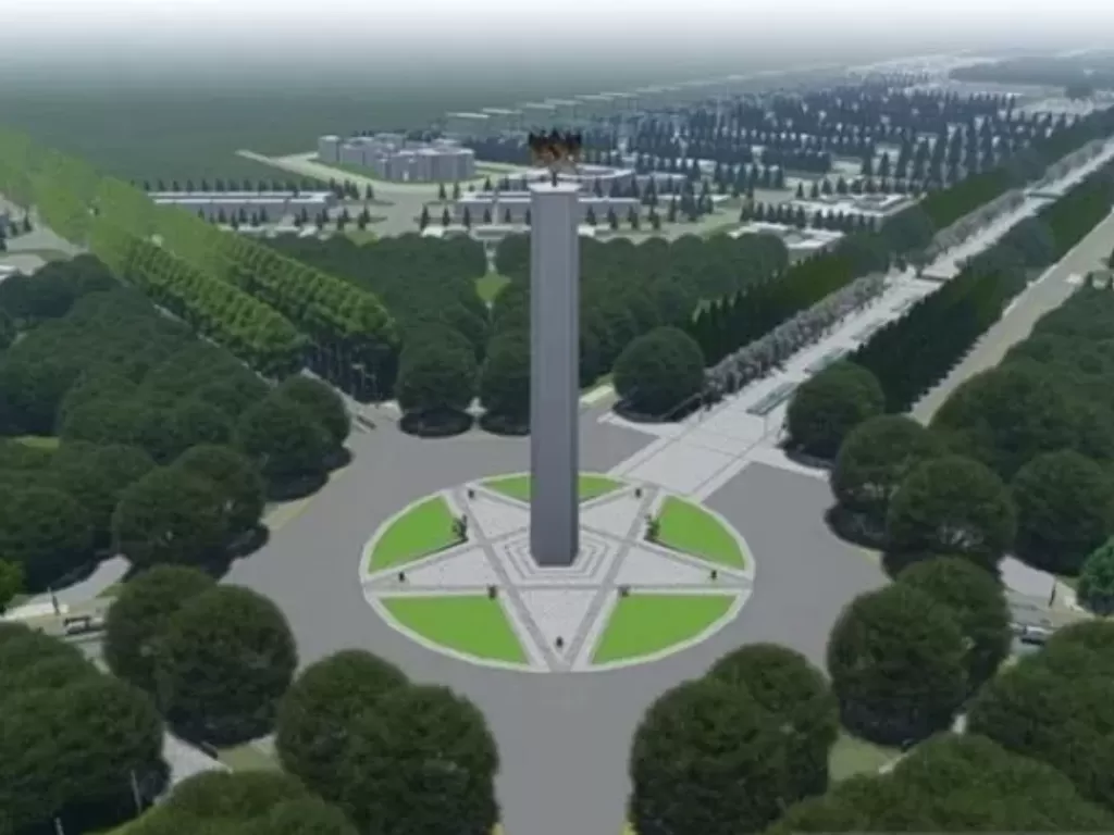 Bagian dari desain Ibu Kota Negara. (ANTARA/Paparan Kementerian PUPR)
