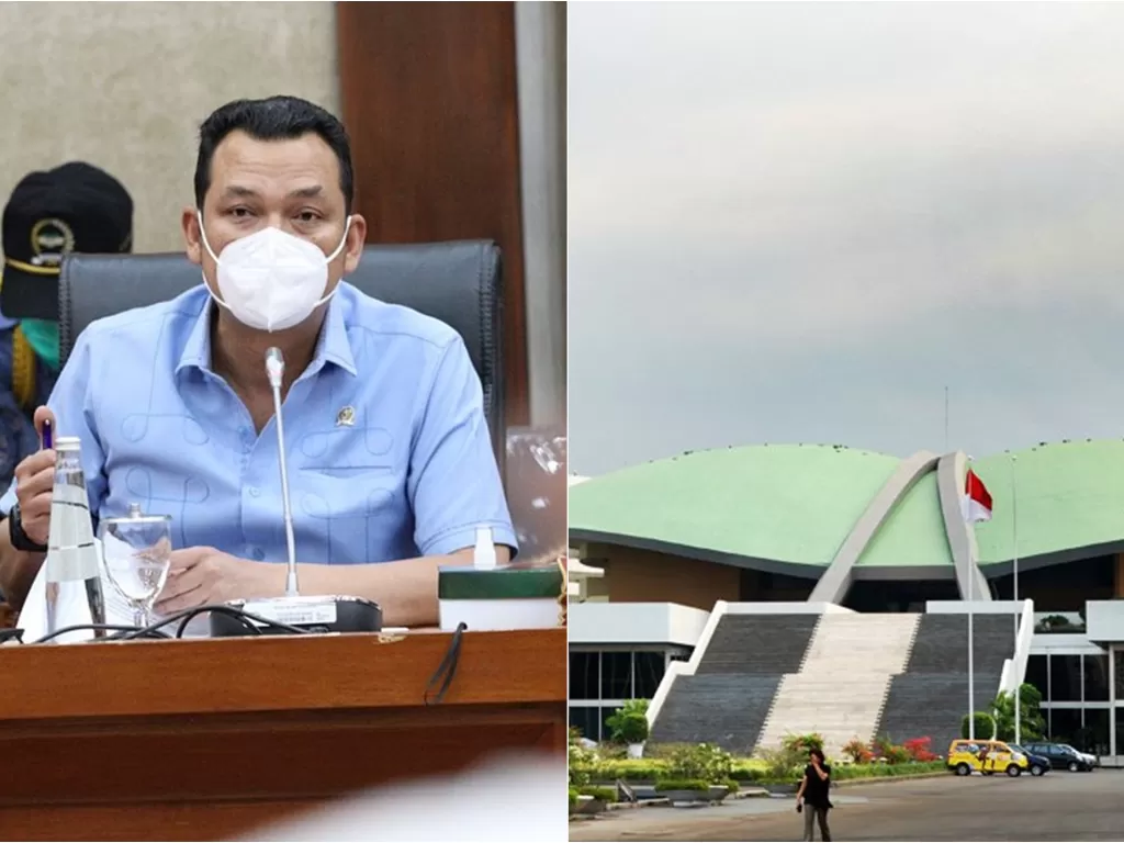 Kiri: Anggota DPR Martin Manurung (Instagram/martinmanurung) / Kanan: Gedung DPR RI (Antaranews)
