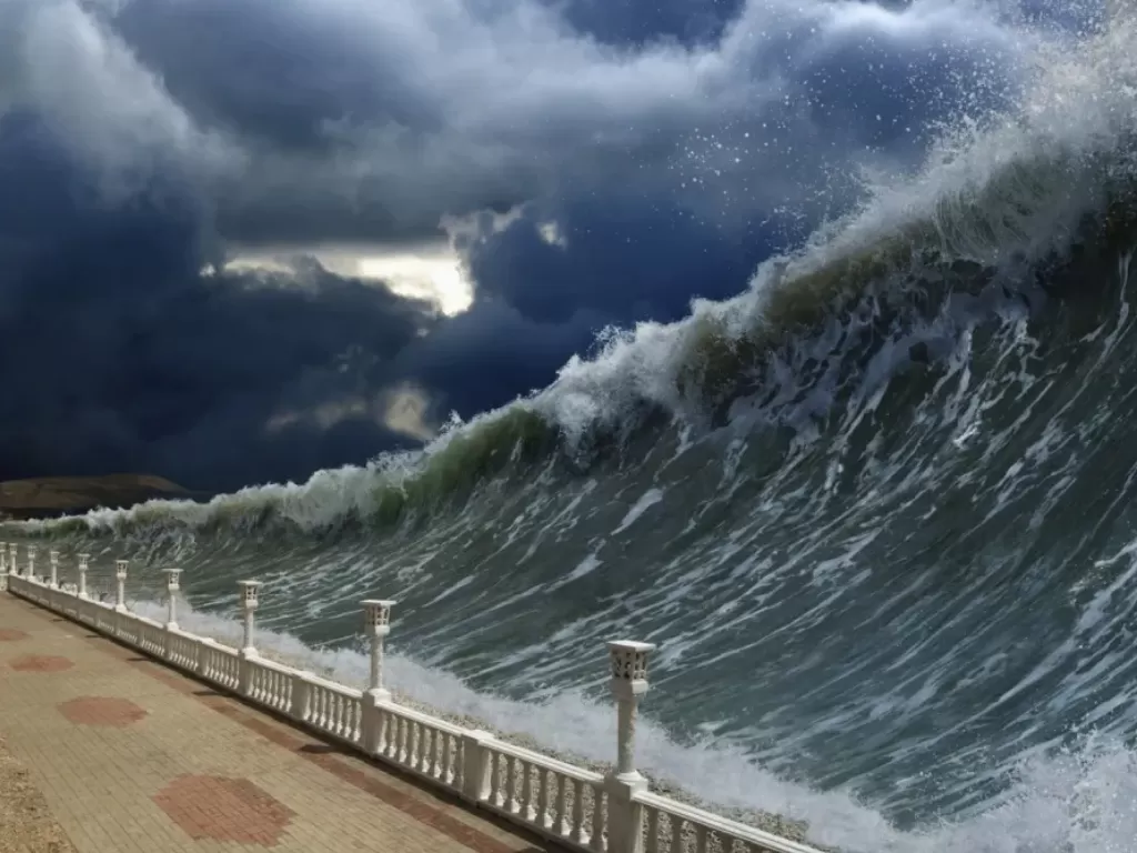 Ilustrasi Tsunami. (Istimewa)