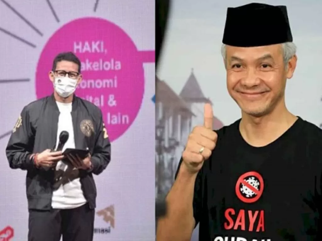 Sandiaga Uno (kiri) (Instagram/ideafestid) dan Ganjar Pranowo (kanan) (Instagram/@ganjar_pranowo) 