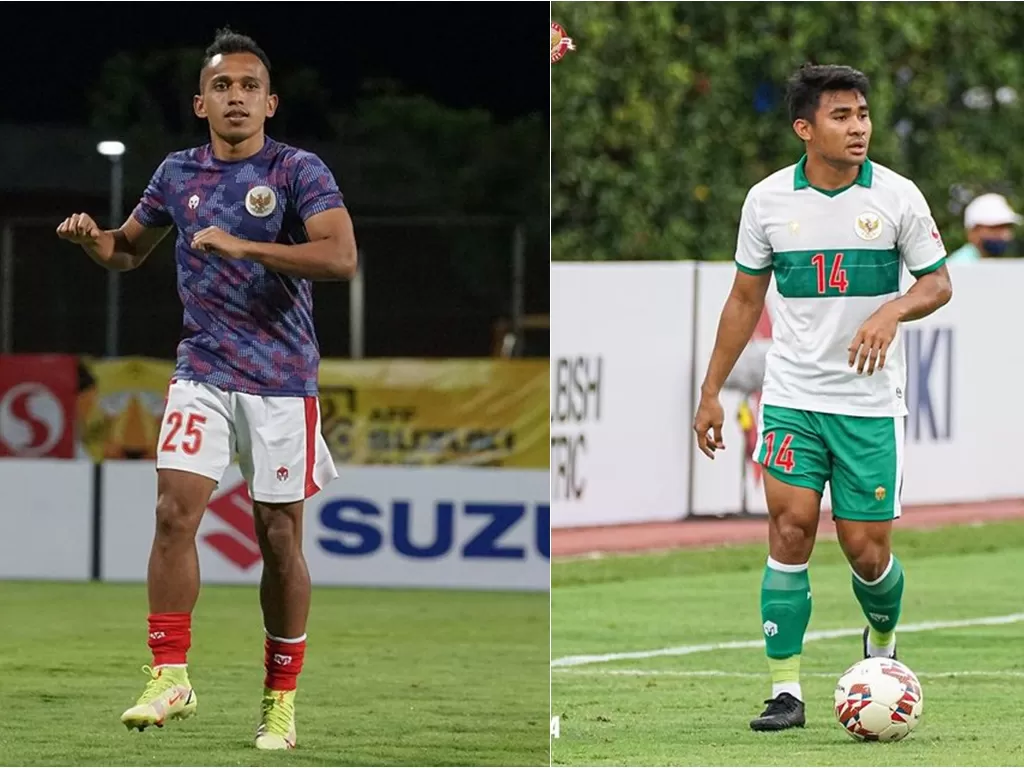 Irfan Jaya (kiri), Asnawi Mangkualam (kanan), 2 pemain timnas Indonesia asal Sulawesi Selatan (Instagram/@pssi)