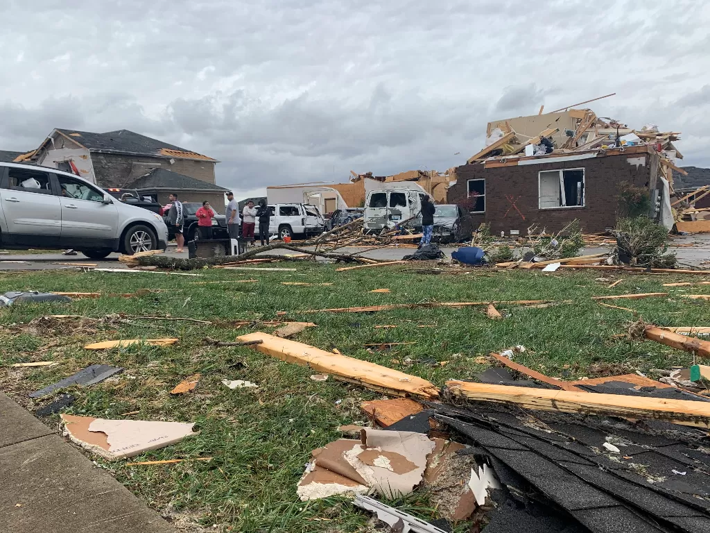 Rumah warga hancur akibat badai tornado di Kentucky, AS (REUTERS)