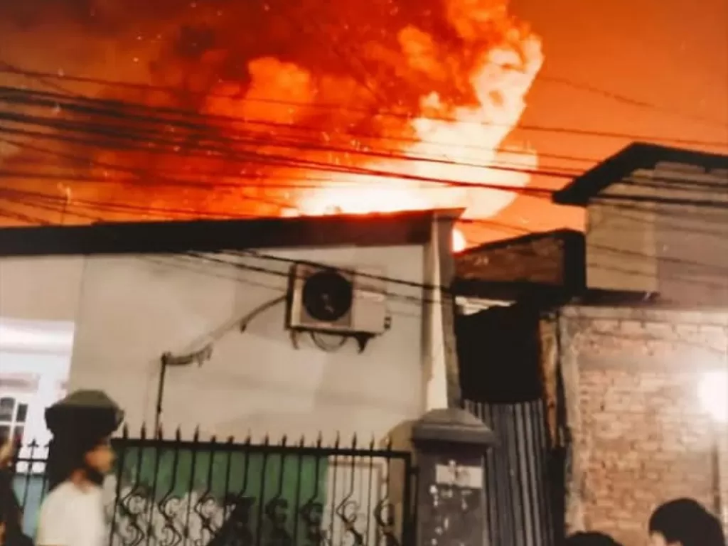 Kebakaran akibat petasan di Kemayoran. (Dok Humas Penanggulangan Kebakaran dan Penyelamatan DKI Jakarta)