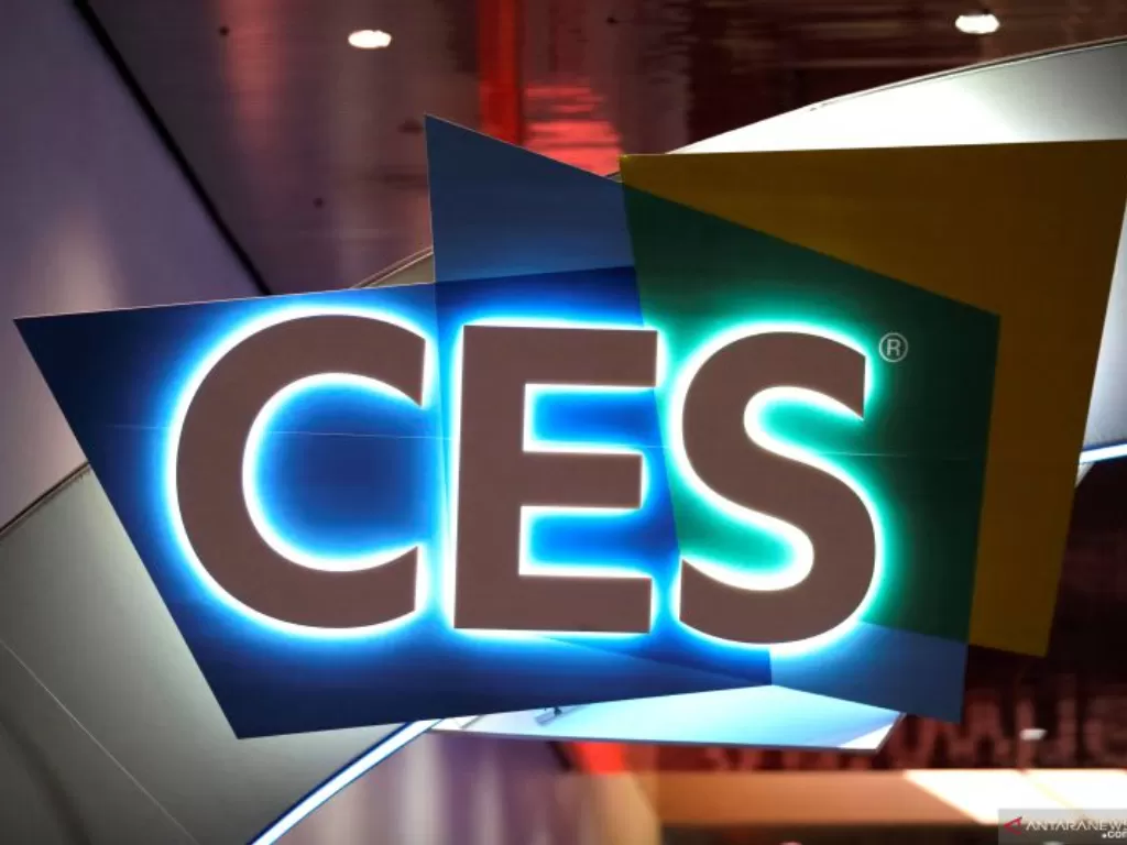 Logo pameran teknologi Consumer Electronics Show (CES) di lobby Las Vegas Convention Center, Las Vegas, Nevada, AS, 5 Januari 2020. (ANTARA/REUTERS/STEVE MARCUS)