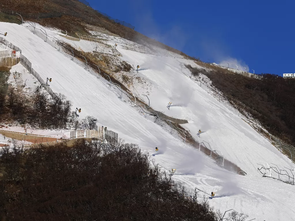 Pusat Ski Alpine Nasional di Yanqing, venue ski Olimpiade Beijing 2022. (REUTERS/Tingshu Wang)