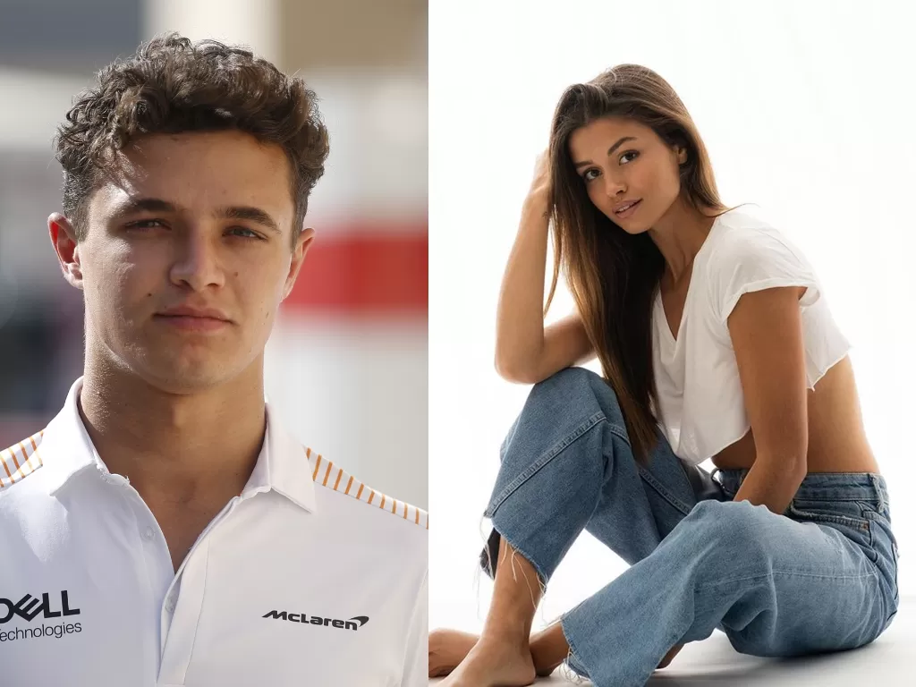 Lando Norris, pembalap McLaren (kiri) / Luisinha Oliveira, kekasih Lando Norris (kanan). (REUTERS/Hamad I Mohammed/Instagram/luisinhaoliveira99)