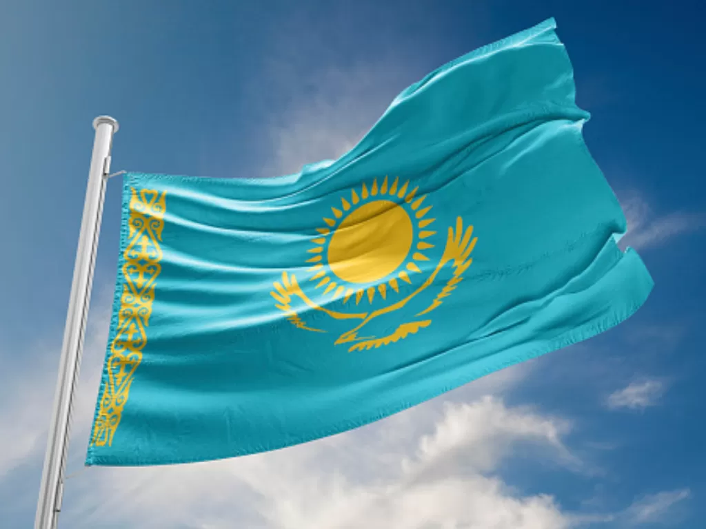Ilustrasi bendera Kazakhstan (Unsplash/spawns)