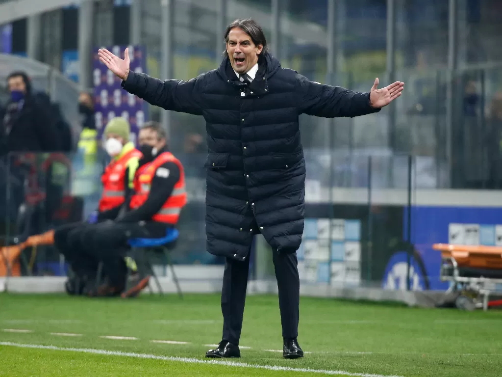 Pelatih Inter Milan, Simone Inzaghi (REUTERS/Alessandro Garofalo)