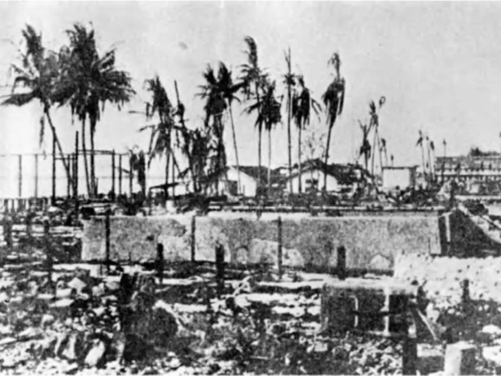 Kondisi pertempuran Tarakan antara Jepang dan Belanda di wilayah Kalimantan pada 11 Januari 1942 silam. (Wikipedia).