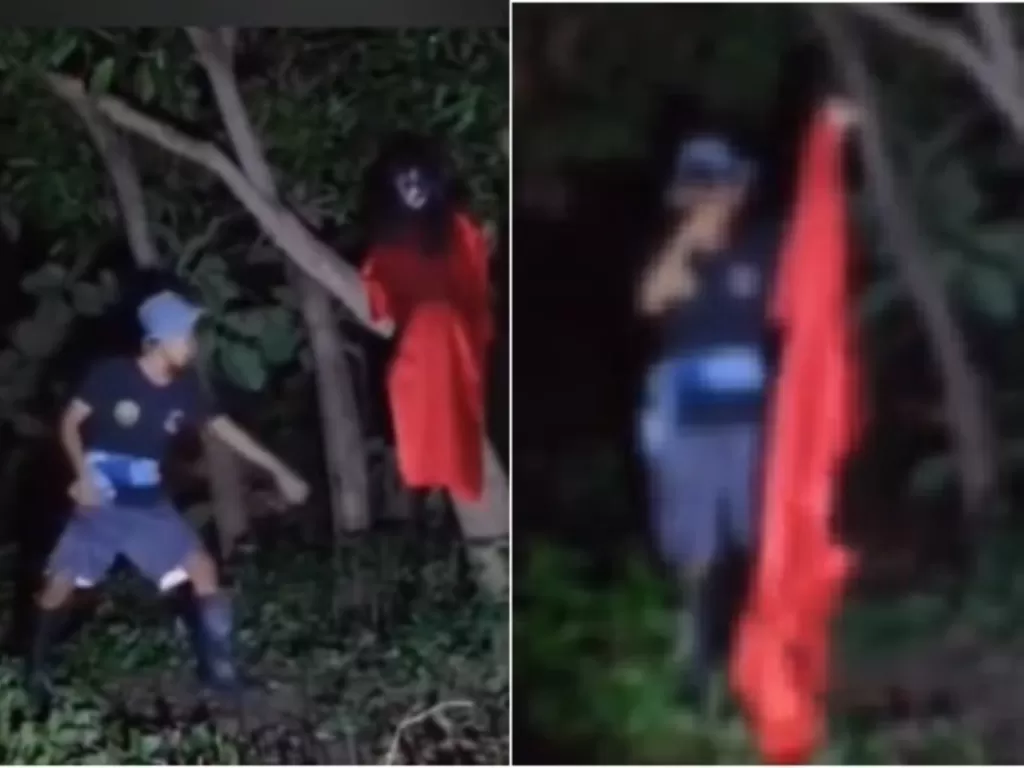 Video pemuda tarik sosok yang diduga Kuntilanak Merah. (Instagram/@netralizer_rc).