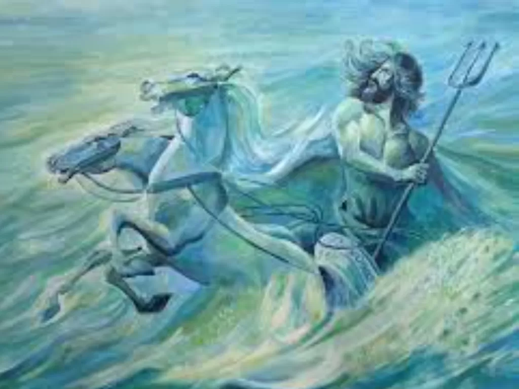Ilustrasi dewa gempa bumi Poseidon. (Facebook/Poseidon).