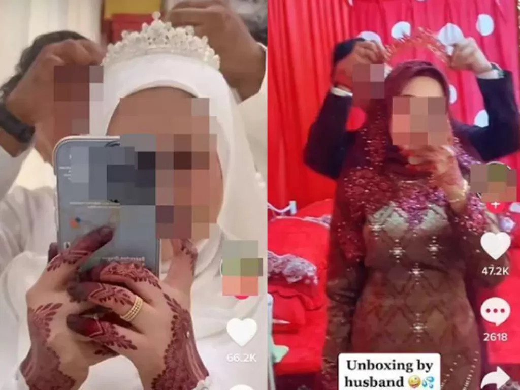 Tren unboxing istri heboh di Malaysia usai viral di Tiktok. (Capture/TikTok screencaps)