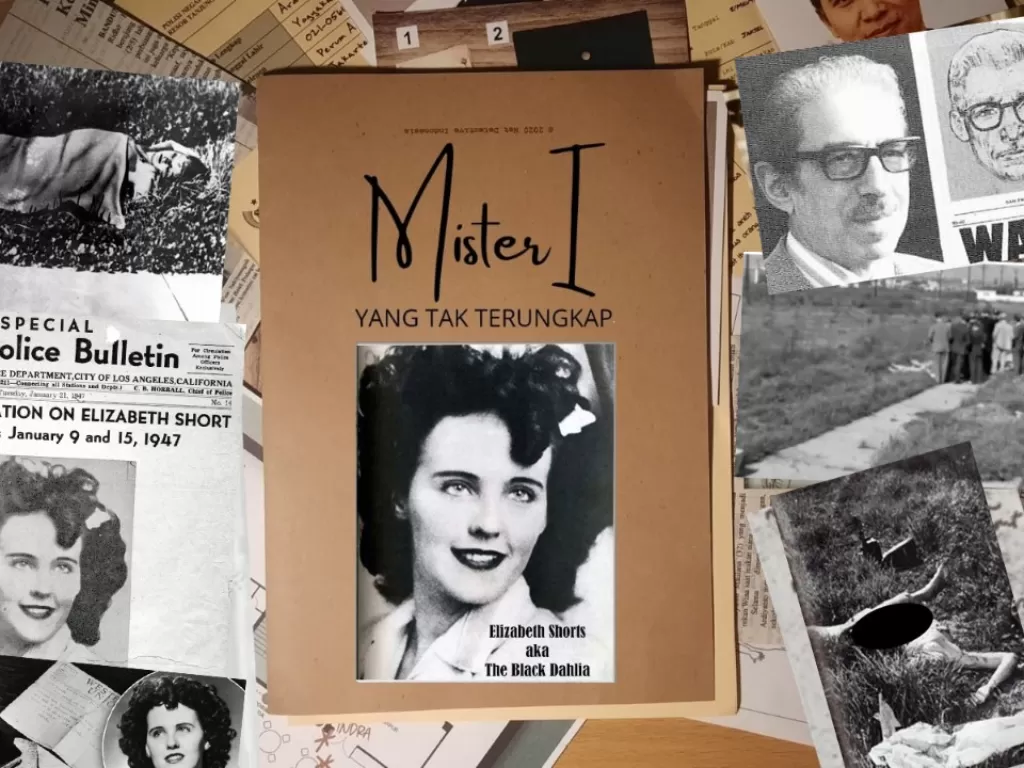 Ilustrasi file kasus pembunuhan Black Dahlia yang belum terungkap sampai saat ini. (INDOZONE).
