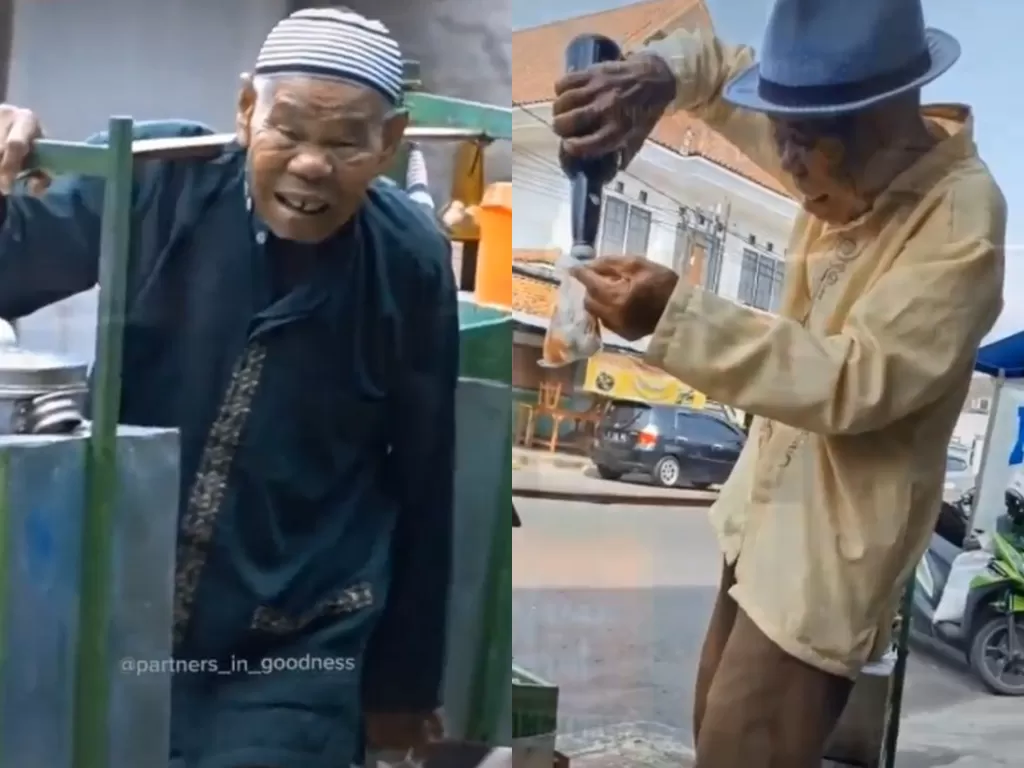Kakek Taryo, penjual cilok keliling. (Instagram/@partners_in_goodness)
