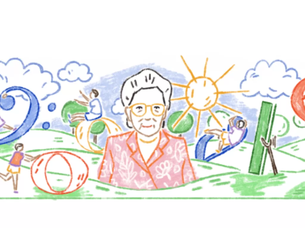 Ibu Kasur atau Sandiah sebagai wajah Google Doodle hari ini, 16/1/2022. (Google Doodle)
