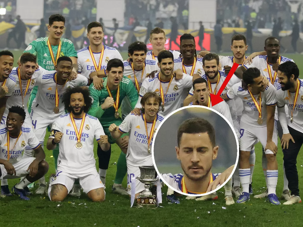 Eden Hazard tak bahagia saat Real Madrid juara. (REUTERS/Ahmed Yosri)