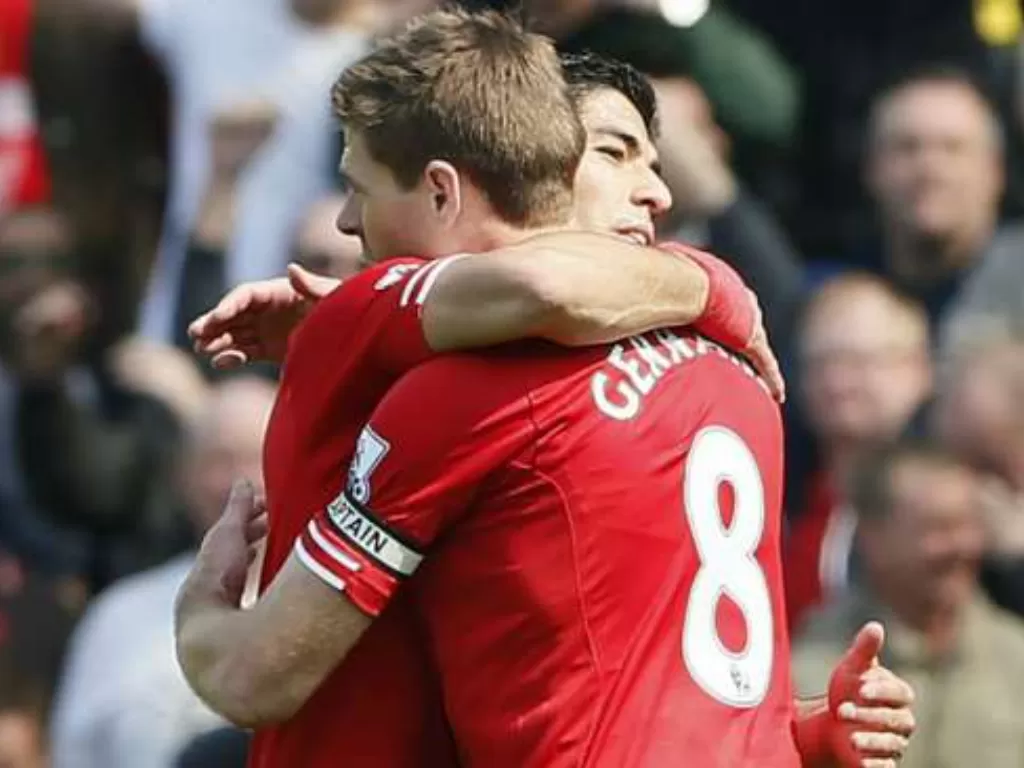 Steven Gerrard dan Luis Suarez ketika di Liverpool. (Reuters/Stefan Wermuth)