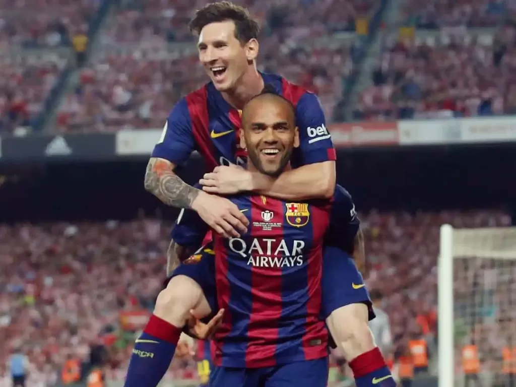 Dani Alves dan Lionel Messi. (Instagram/@danialves)