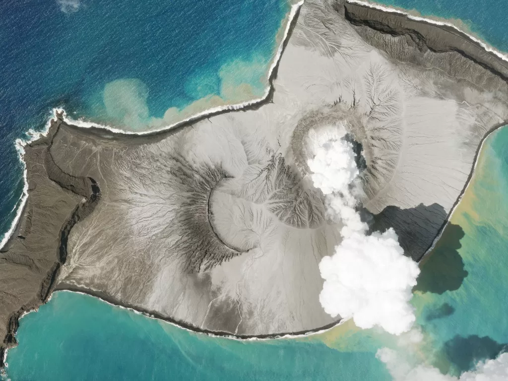 Letusan gunung berapi di Tonga (Via Reuters)