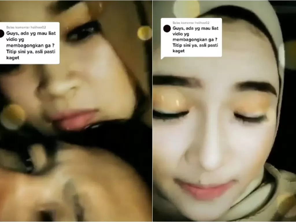 Viral video bertiga Ayus, Ririe Fairus dan Nissa Sabyan (TikTok/@heiihoo02)