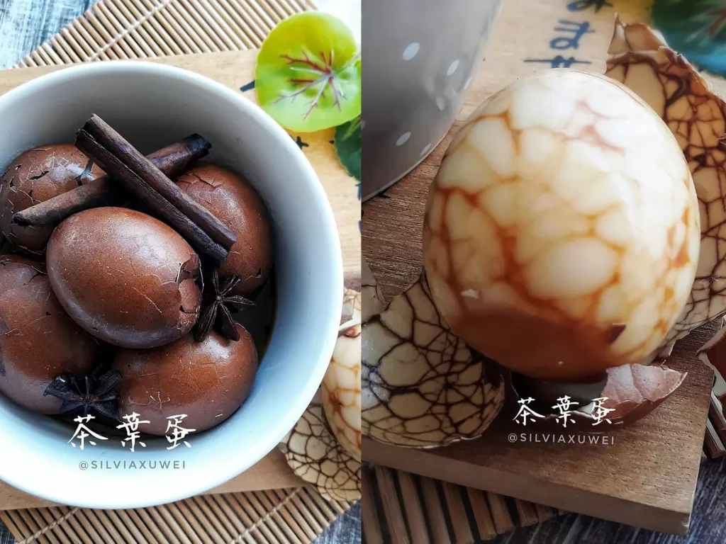Kolase foto telur teh (Instagram/silviaxuwei)