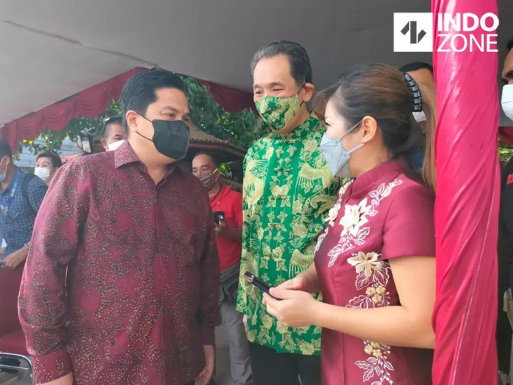Menteri BUMN Erick Thohir menyambangi Wihara Dharma Bhakti, Glodok, Jakarta Barat (INDOZONE-Harits Tryan)