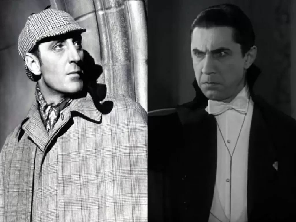 Dua karakter fiksi yang paling banyak diperankan oleh  aktor di dunia, Sherlock Holmes dan Dracula. (Wikipedia).