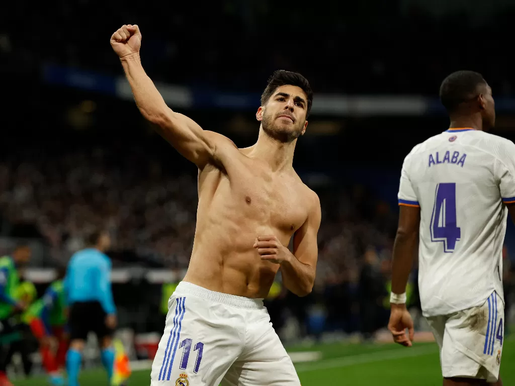 Marco Asensio cetak gol penentu kemenangan Real Madrid. (REUTERS/Juan Medina)