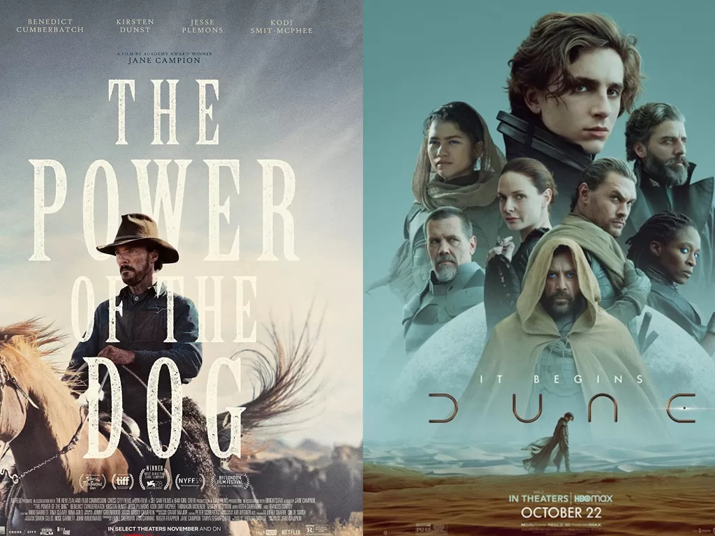 Poster film The Power of The Dog dan Dune (Istimewa)