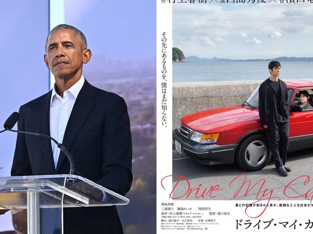 Kiri: Barack Obama (Instagram/barackobama) | Kanan: Poster Drive My Car (Istimewa)