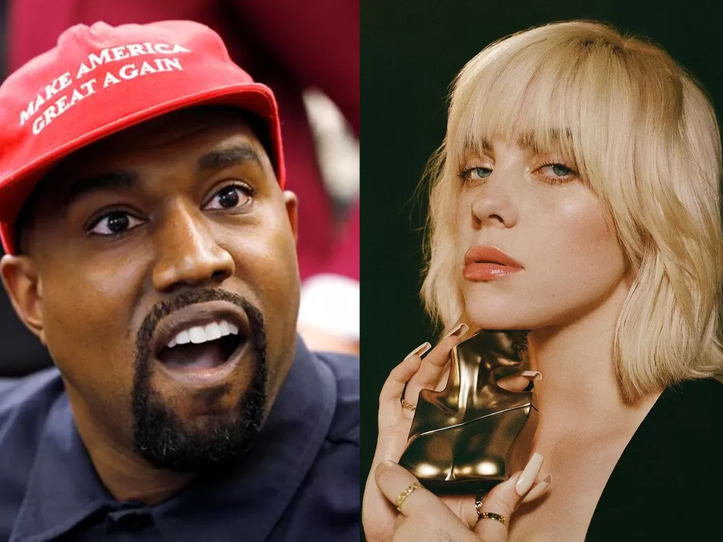 Kiri: Kanye West (REUTERS) | Kanan: Billie Eilish (Instagram/billieeilish)